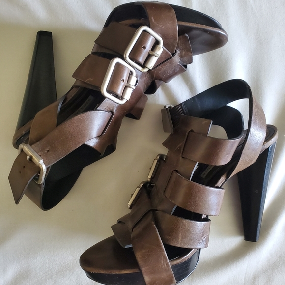 Vera wang lavendar Brown Sandals 39 - Picture 3 of 4